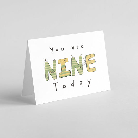 You Are 9 Today – Fun Monster Milestone Birthday Card