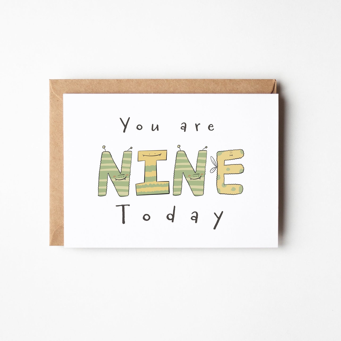 You Are 9 Today – Fun Monster Milestone Birthday Card