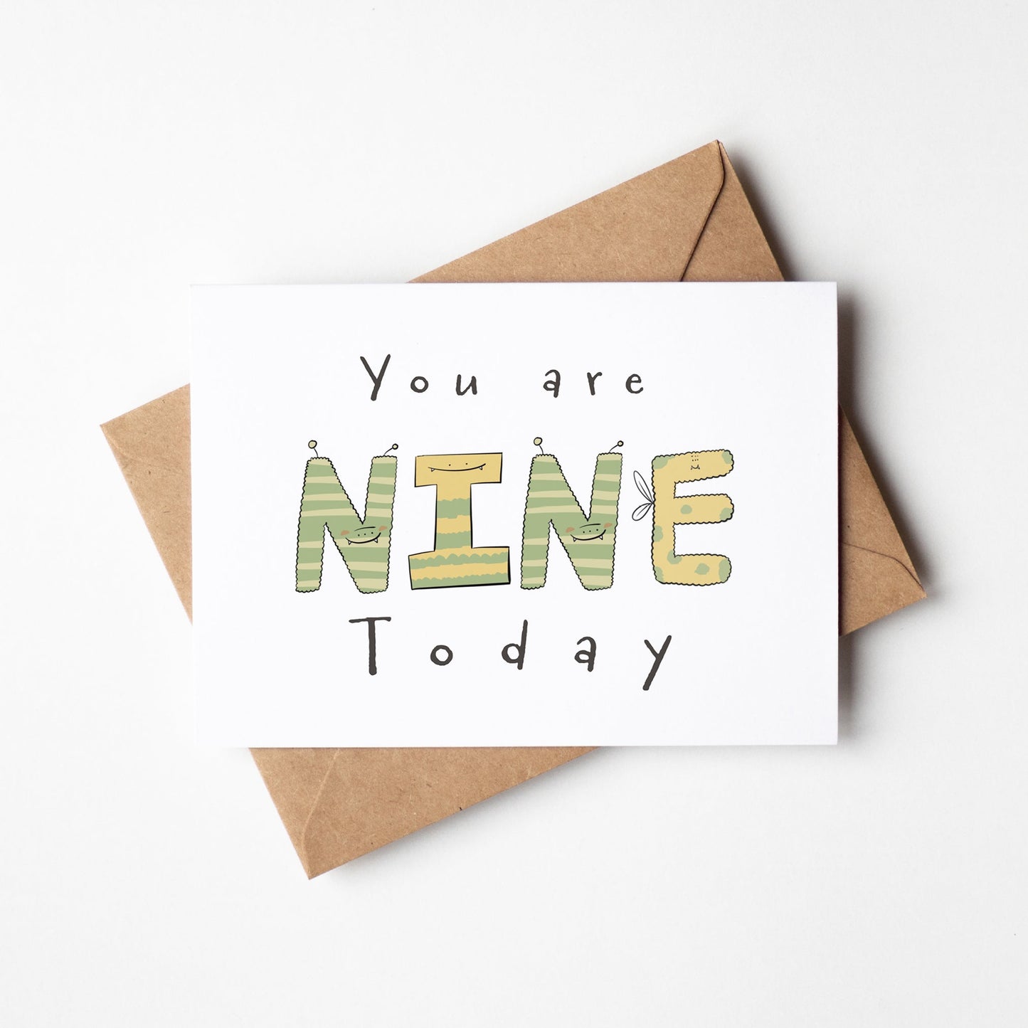 You Are 9 Today – Fun Monster Milestone Birthday Card