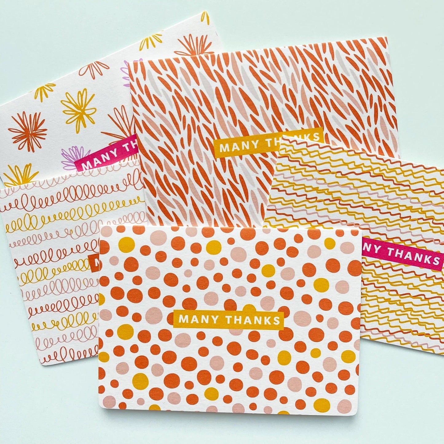 Thank You Cards Bundle of 5 - Pastel Many Thanks