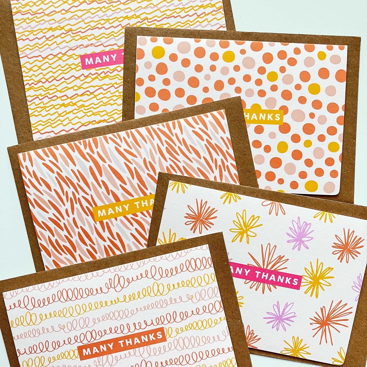 Thank You Cards Bundle of 5 - Pastel Many Thanks