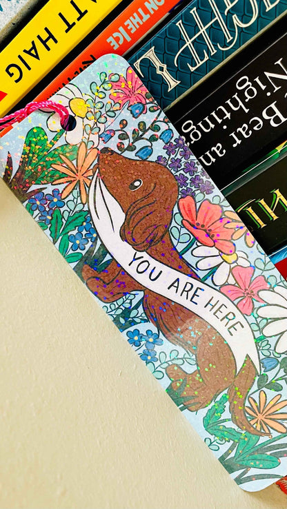 Cute Daschund Holographic Bookmark
