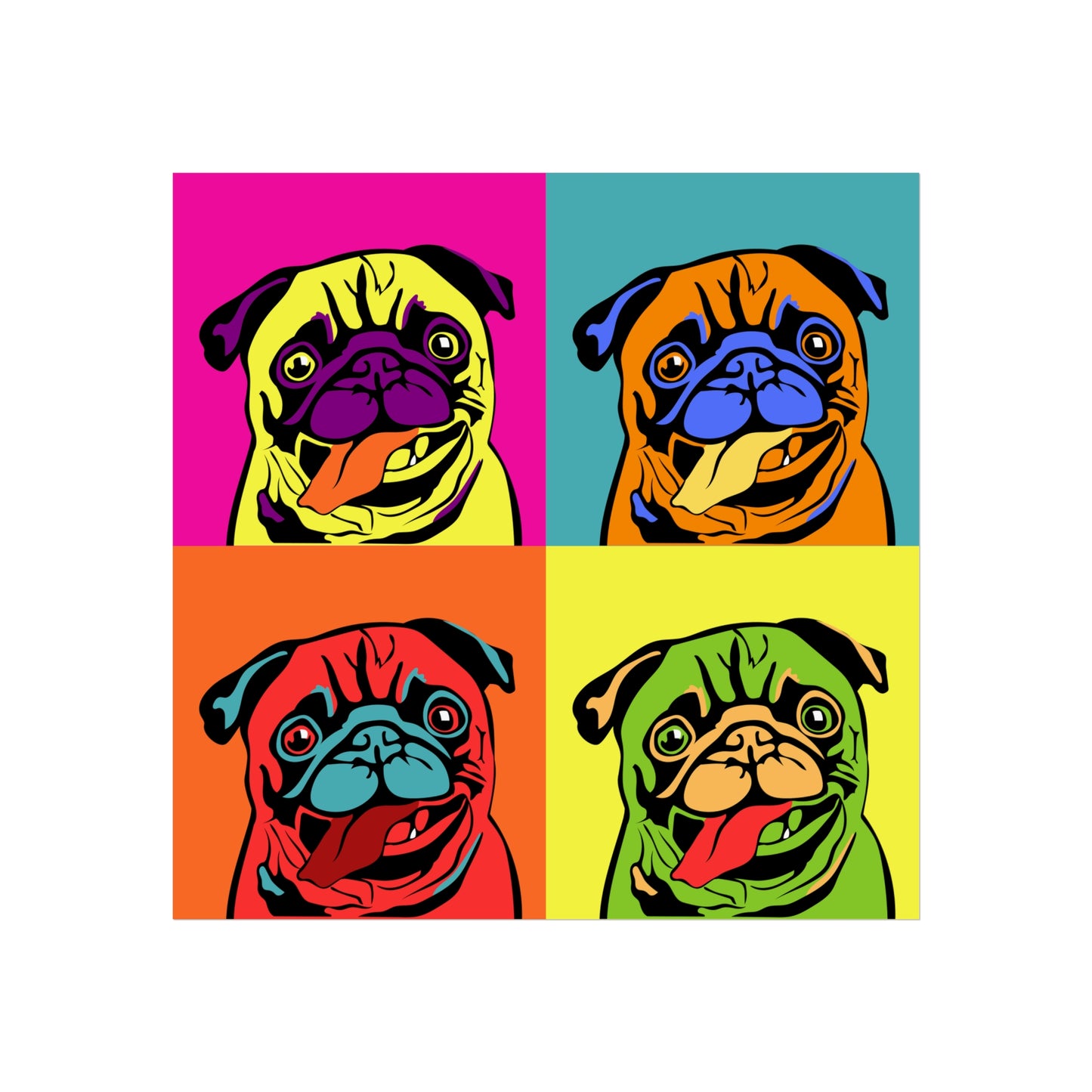 Pop Art Pugs Poster