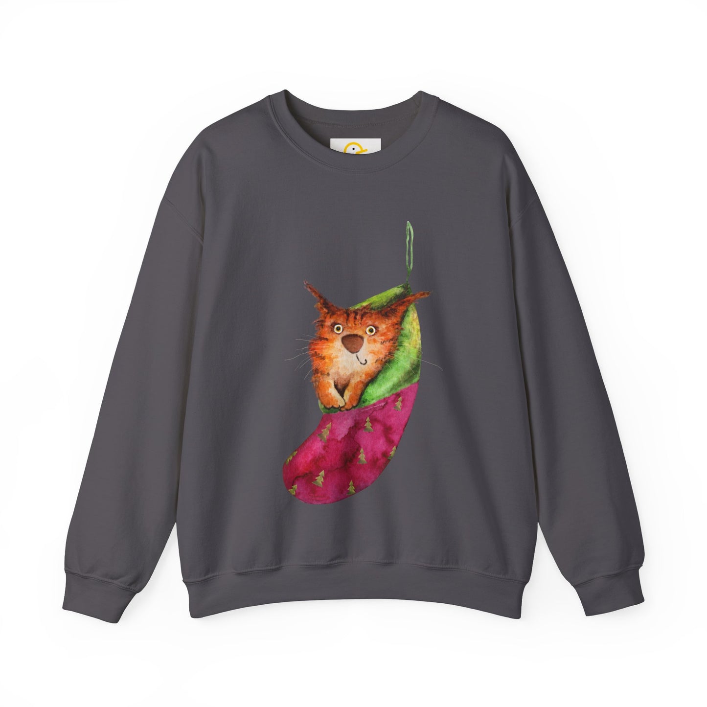 Christmas Sweatshirt: Cat in a Stocking