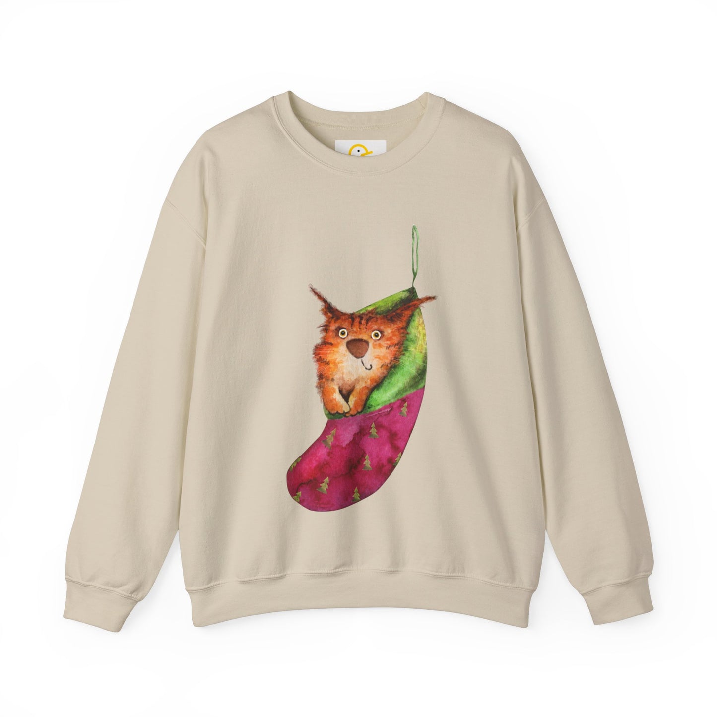 Christmas Sweatshirt: Cat in a Stocking