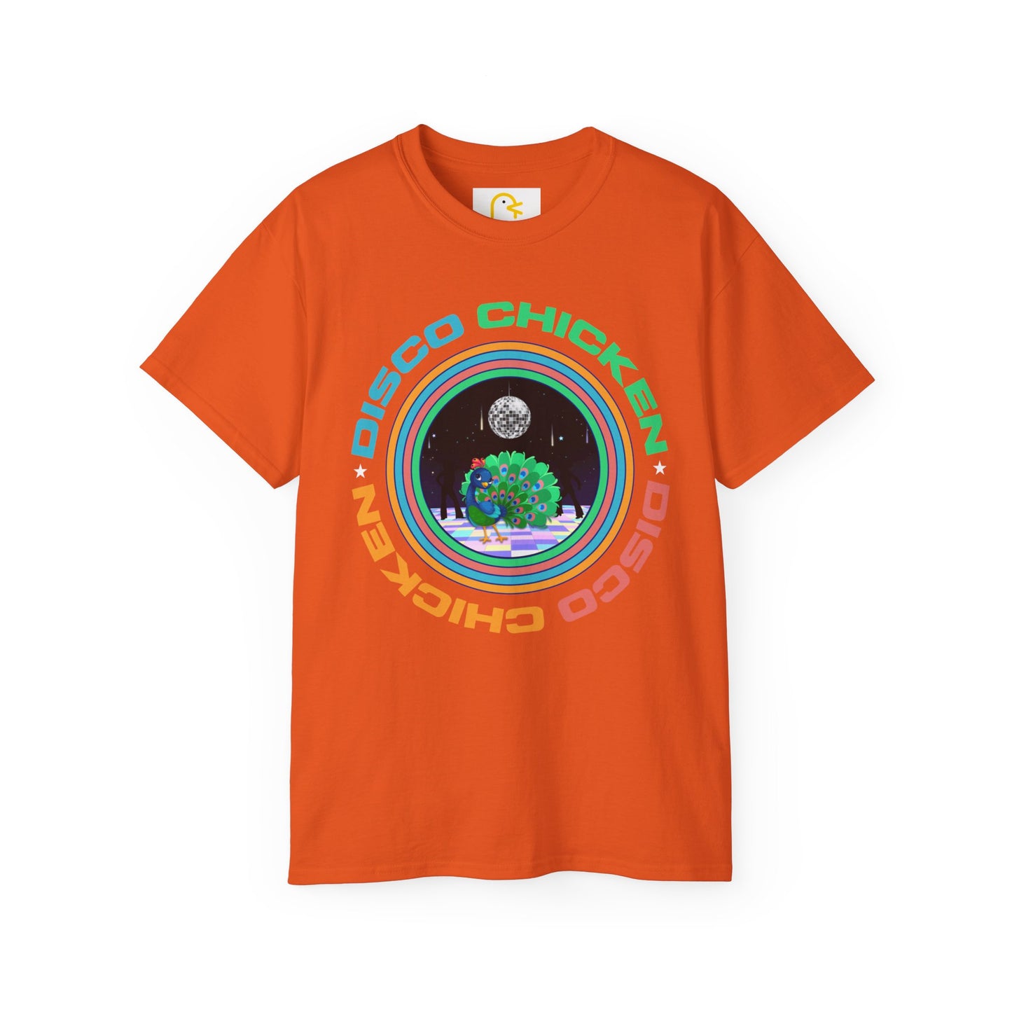 Peacock T-shirt: Disco Chicken