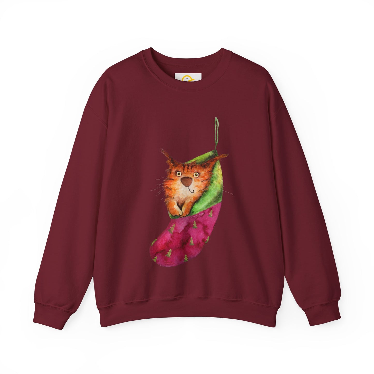 Christmas Sweatshirt: Cat in a Stocking