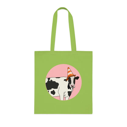 Cow Cotton Tote Bag: Traffic Cone