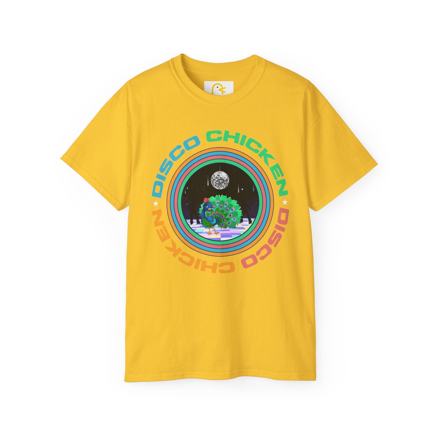 Peacock T-shirt: Disco Chicken