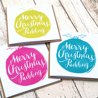 Merry Christmas Pudding Christmas Card
