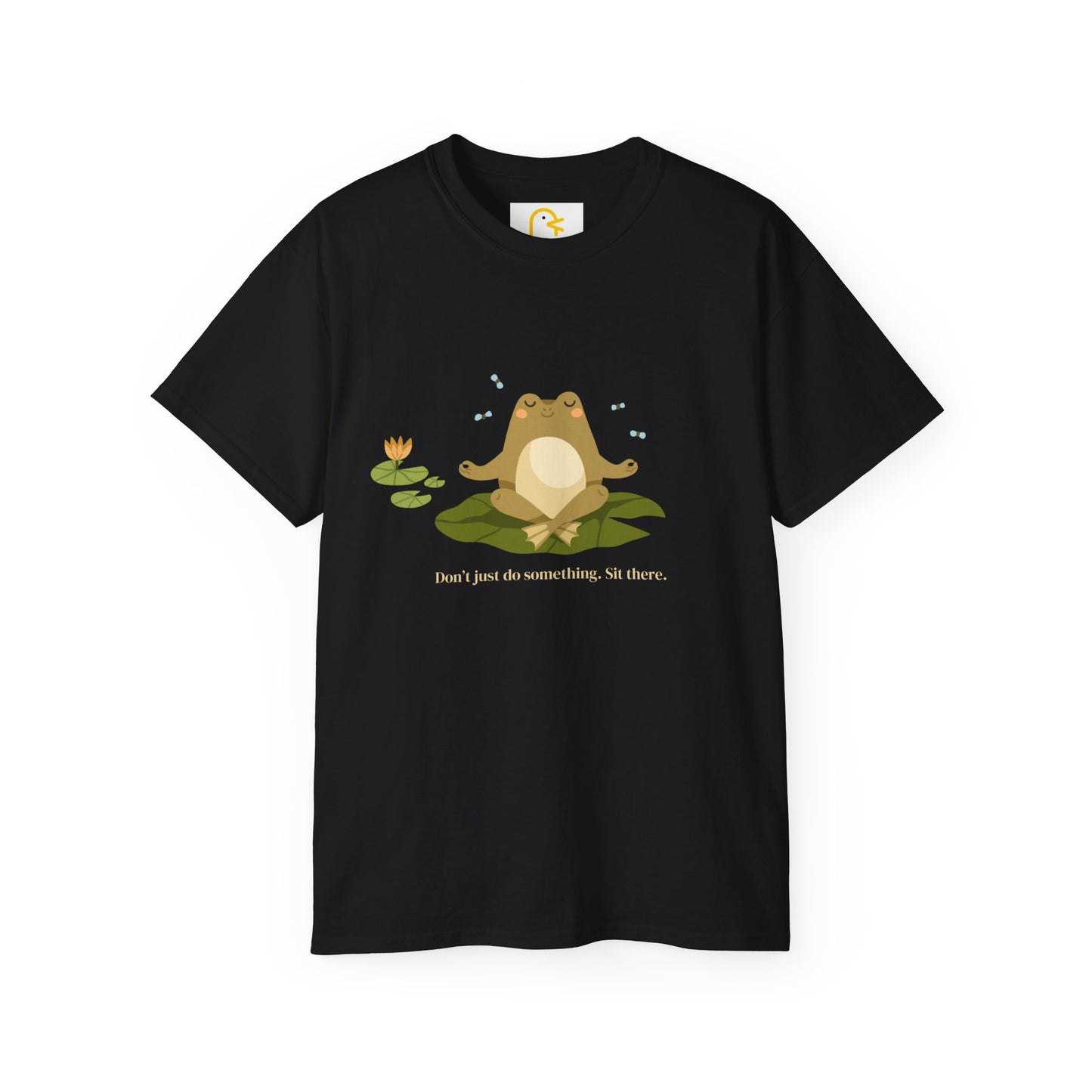 Meditating Frog T-shirt: Don't just do something. Sit there.