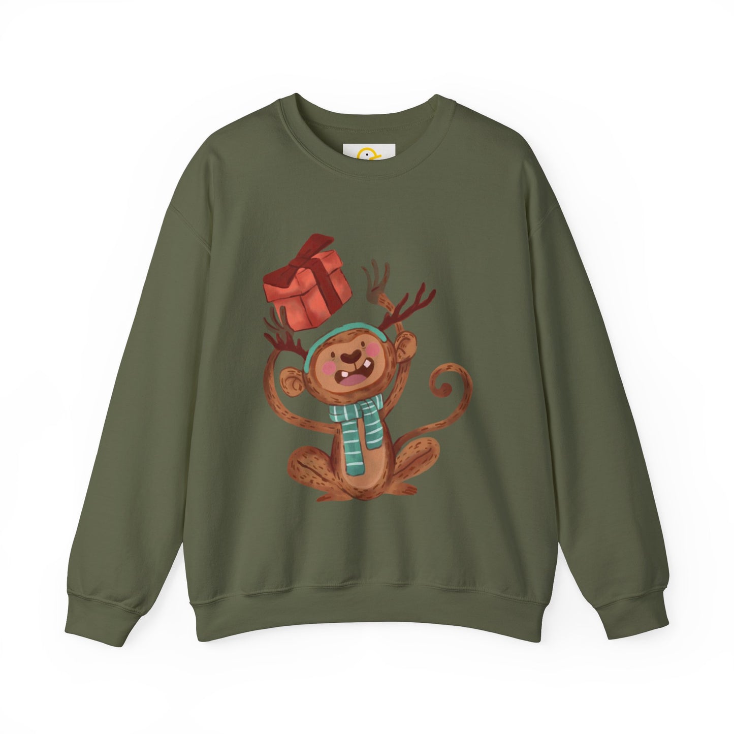 Christmas Critters Sweatshirt: Monkey