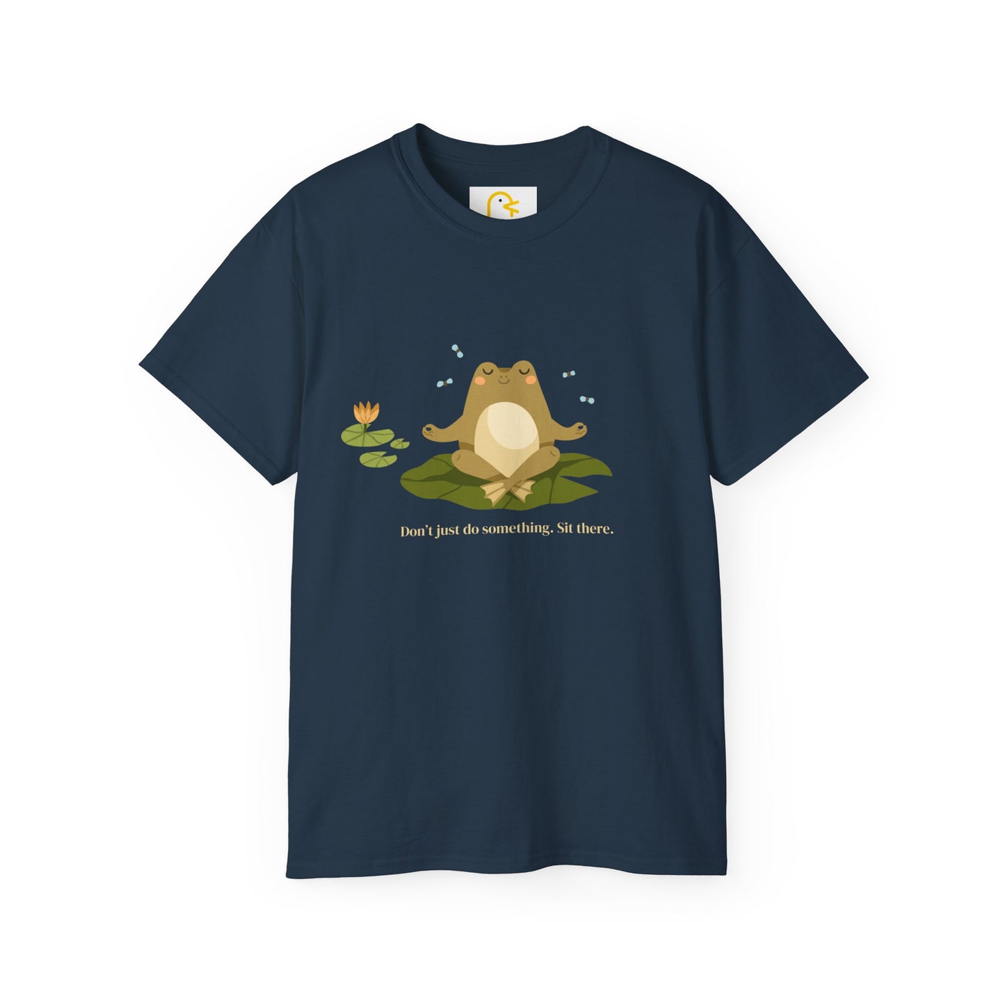 Meditating Frog T-shirt: Don't just do something. Sit there.