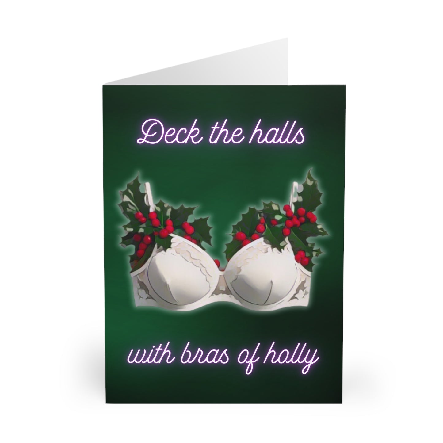 Christmas Cards (5 Pack): Deck The Halls With Bras Of Holly