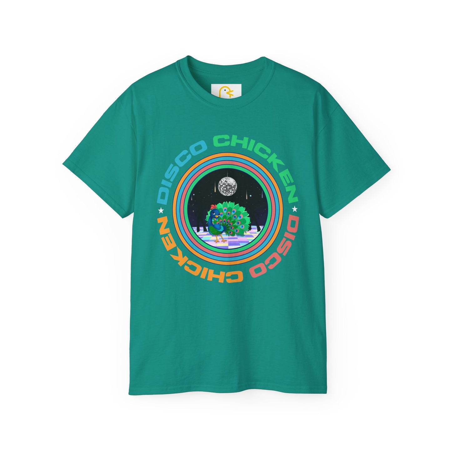 Peacock T-shirt: Disco Chicken