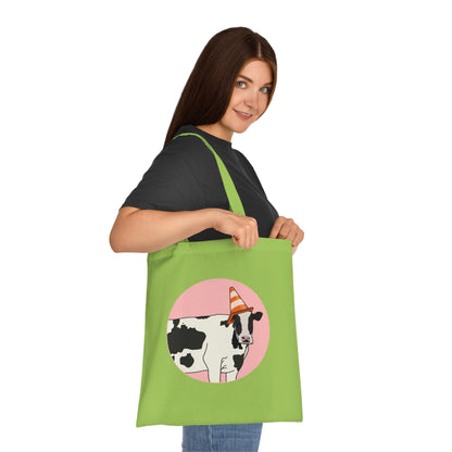 Cow Cotton Tote Bag: Traffic Cone