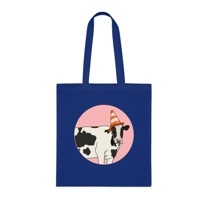 Cow Cotton Tote Bag: Traffic Cone