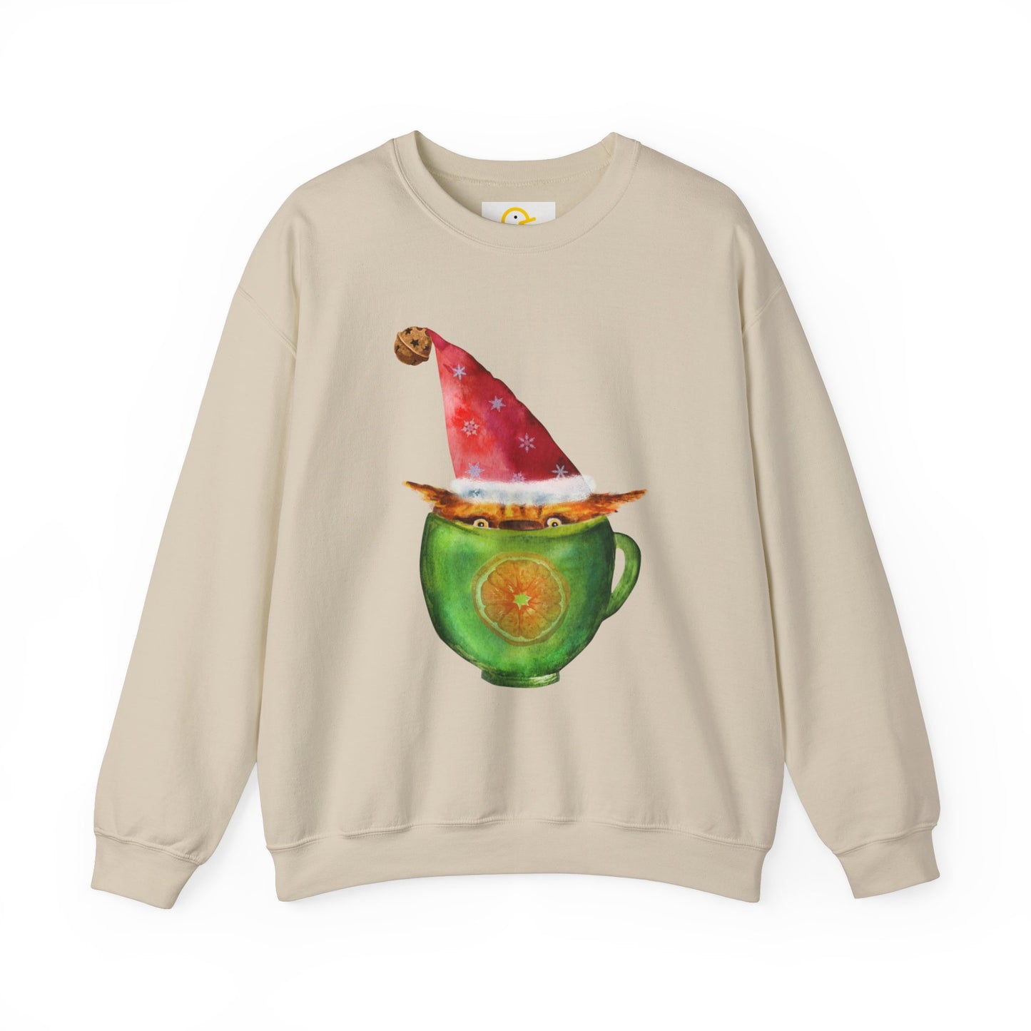 Christmas Sweatshirt: Cat in a Cup