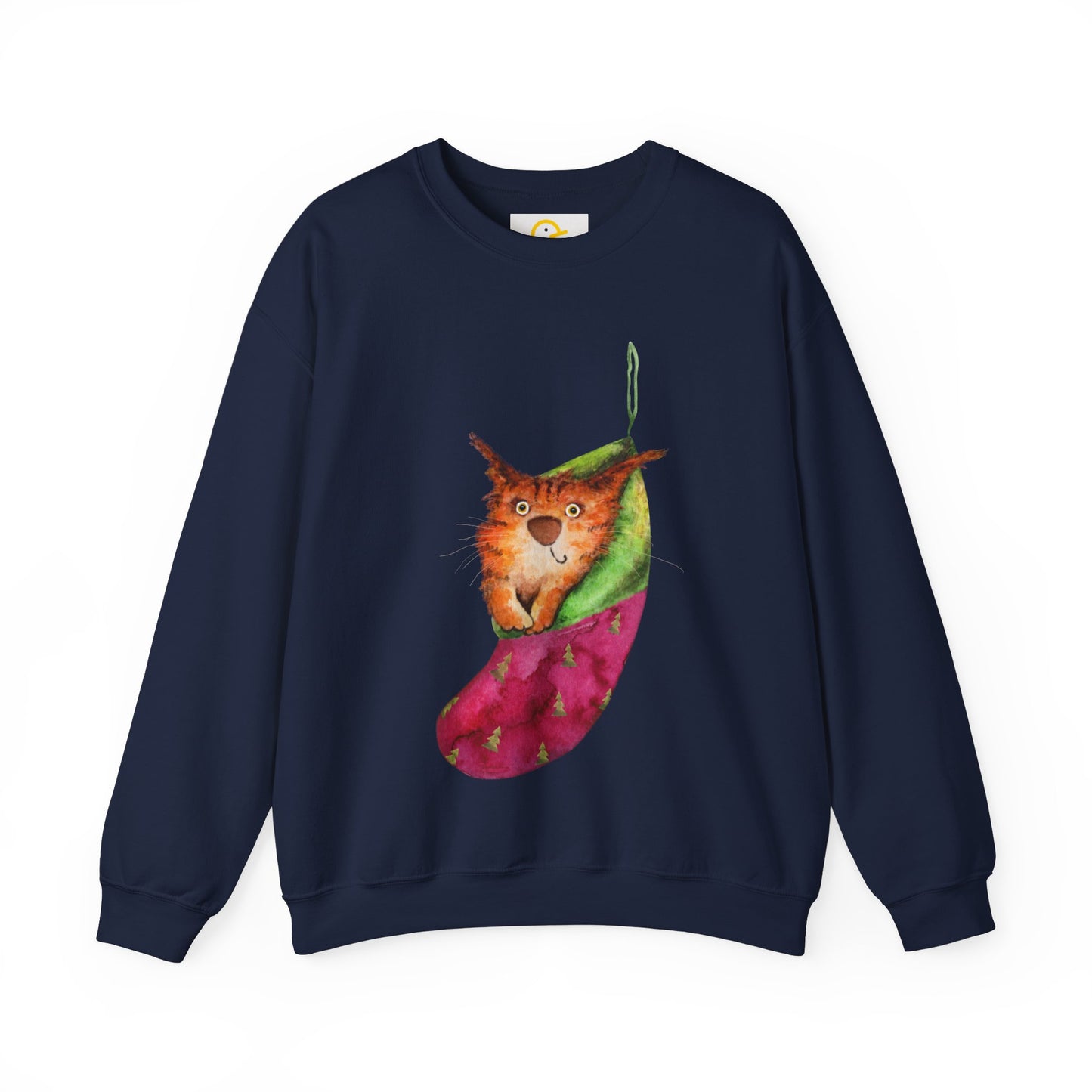 Christmas Sweatshirt: Cat in a Stocking