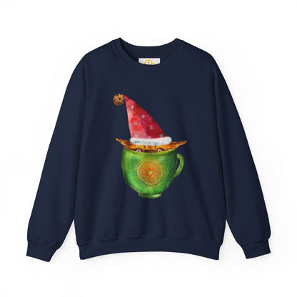 Christmas Sweatshirt: Cat in a Cup