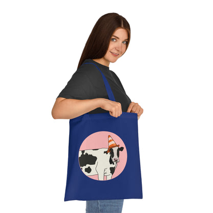 Cow Cotton Tote Bag: Traffic Cone