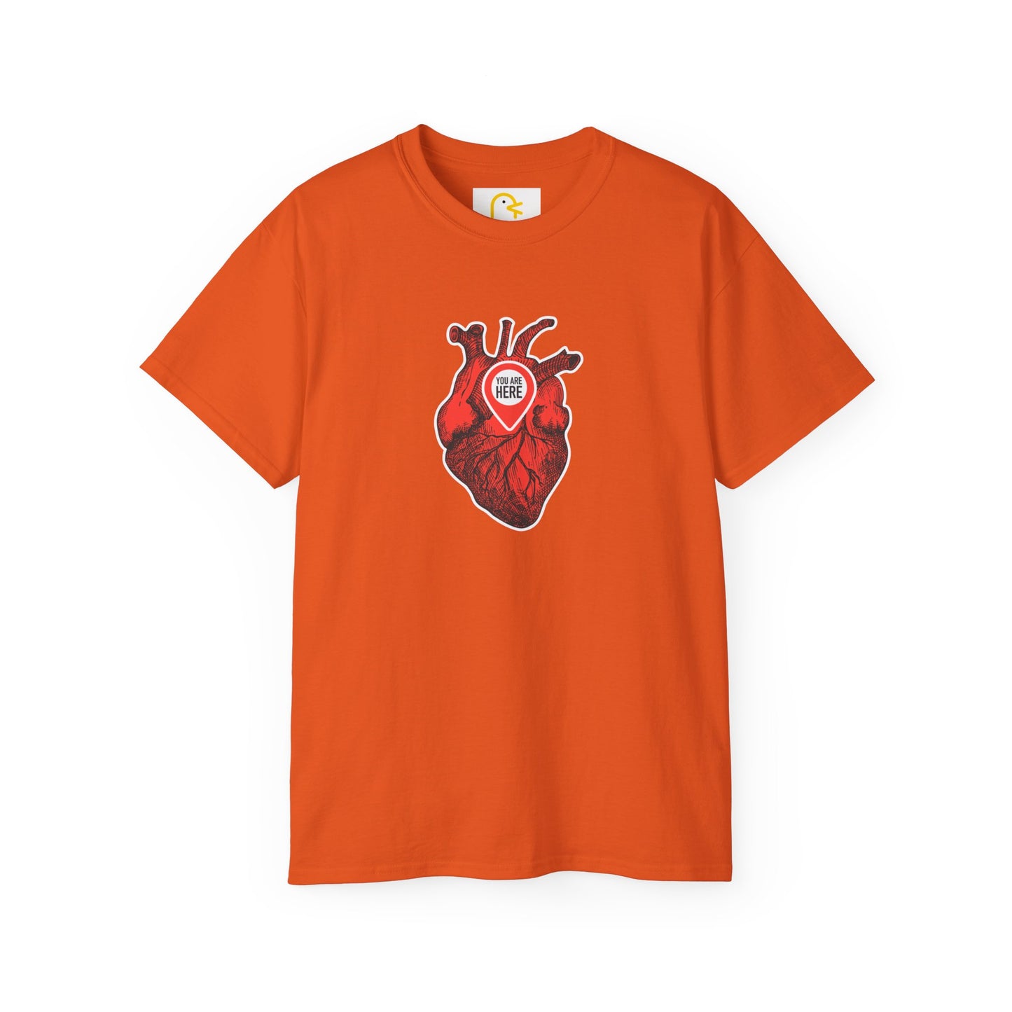 Heart T-shirt: You are here