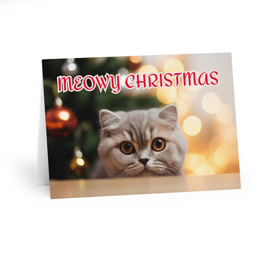 Christmas Cards (5 Pack): Meowy Christmas