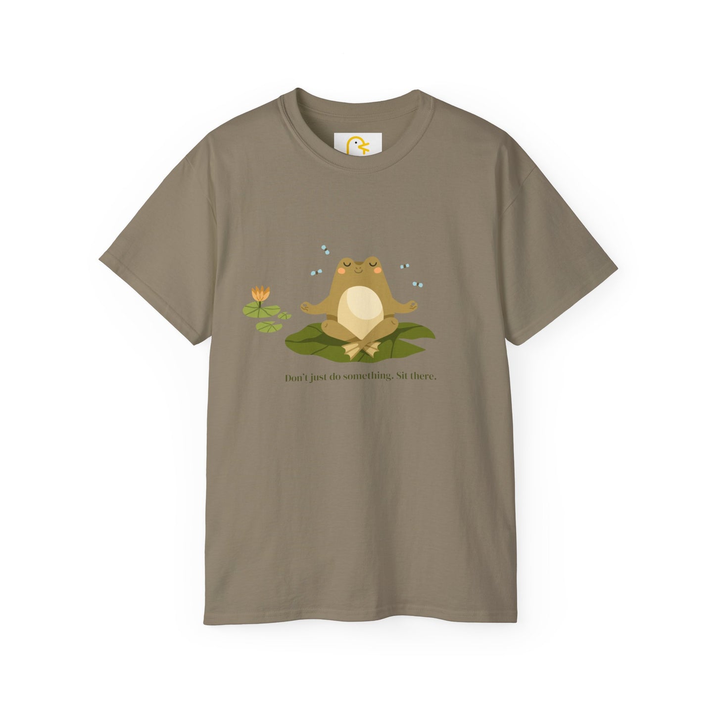 Meditating Frog T-shirt: Don't just do something. Sit there.