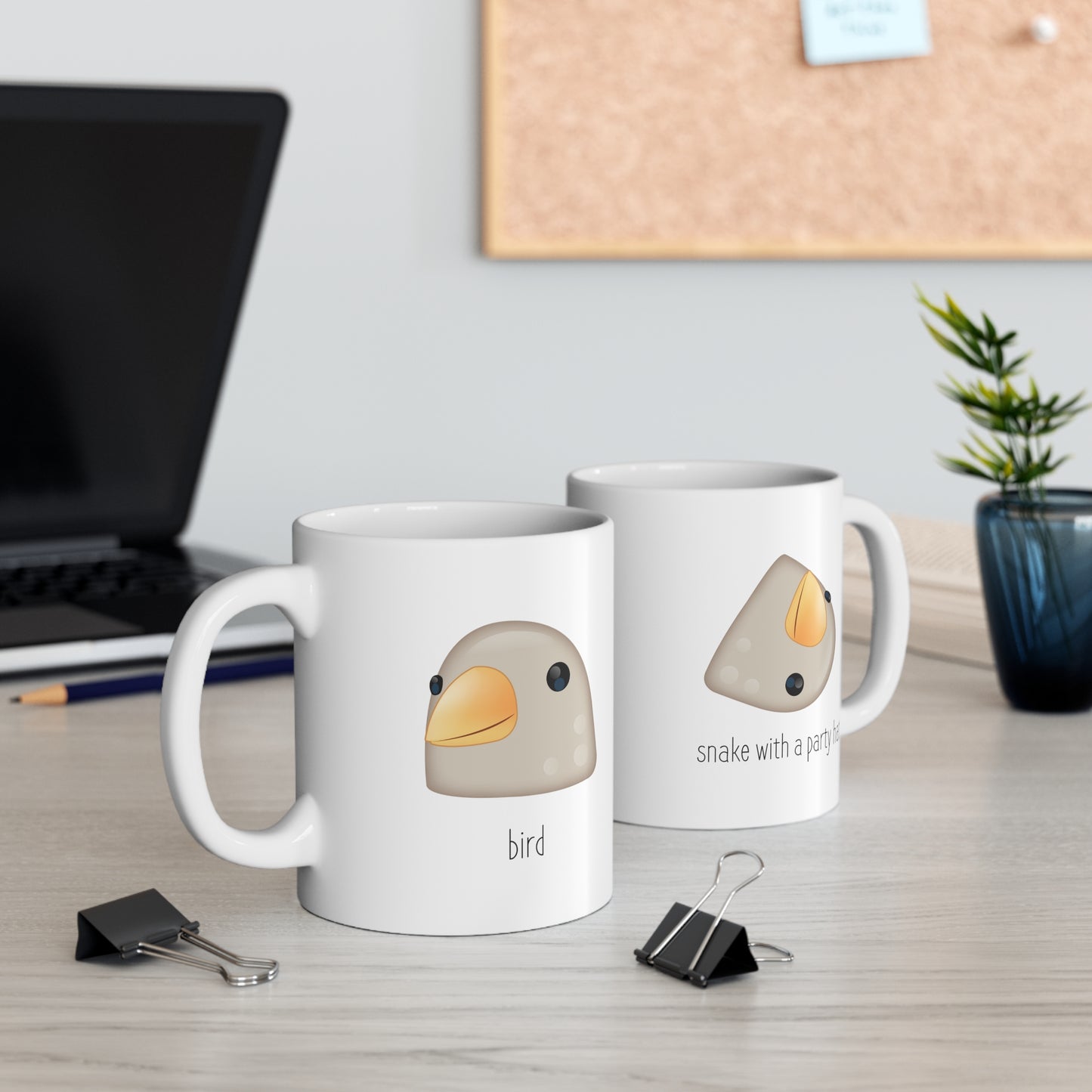 Bird/Snake with a party hat Mug