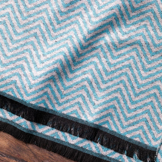 Light Blue Herringbone Bamboo Scarf