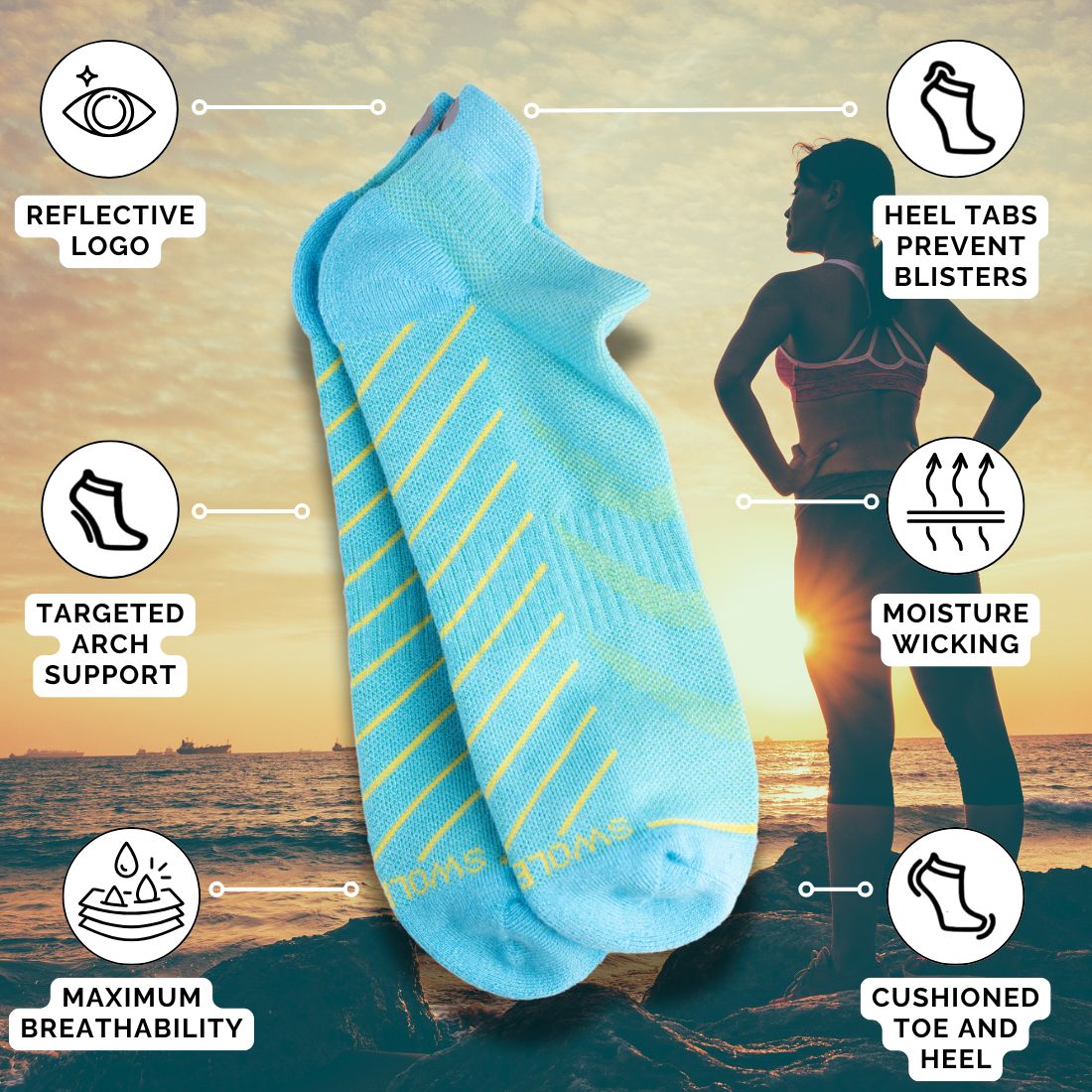 Blue Performance Trainer Socks