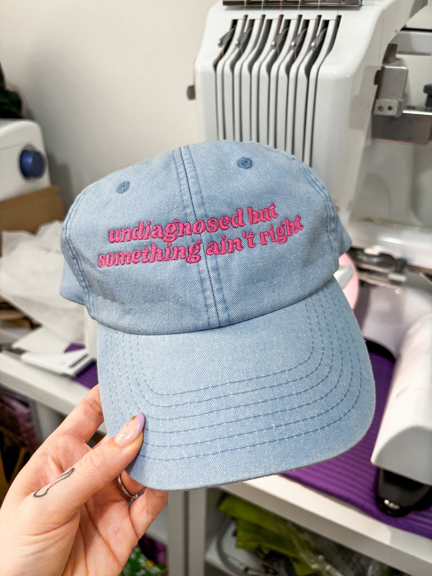 Undiagnosed But Something Ain't Right embroidered baseball cap