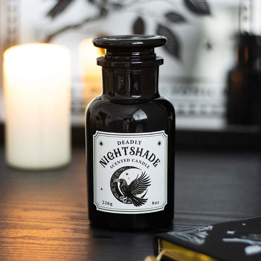 Gothic Gifts Mystic Raven Deadly Nightshade Apothecary Candle