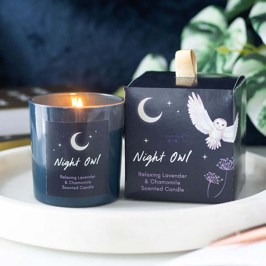 Gothic Gifts Night Owl Relaxing Lavender & Chamomile Candle