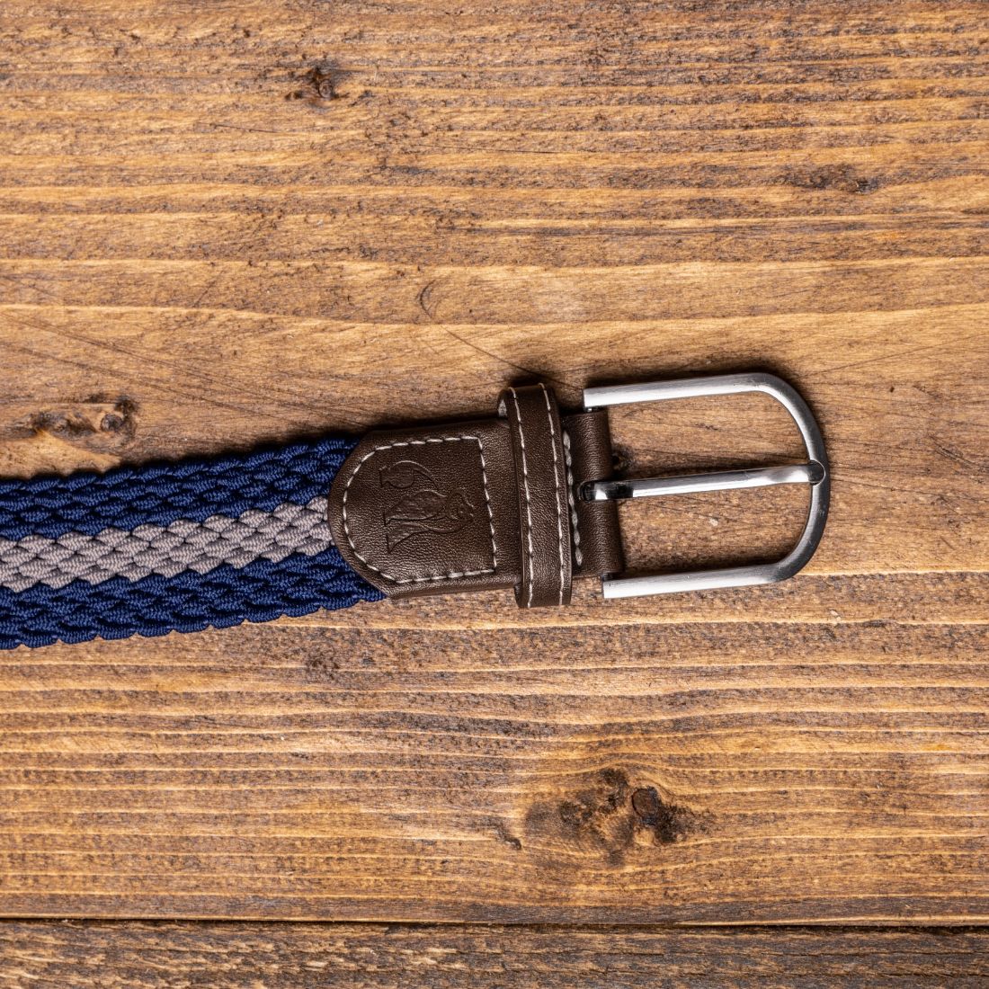 Woven Belt - Blue / Grey Stripe
