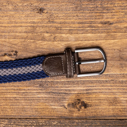 Woven Belt - Blue / Grey Stripe