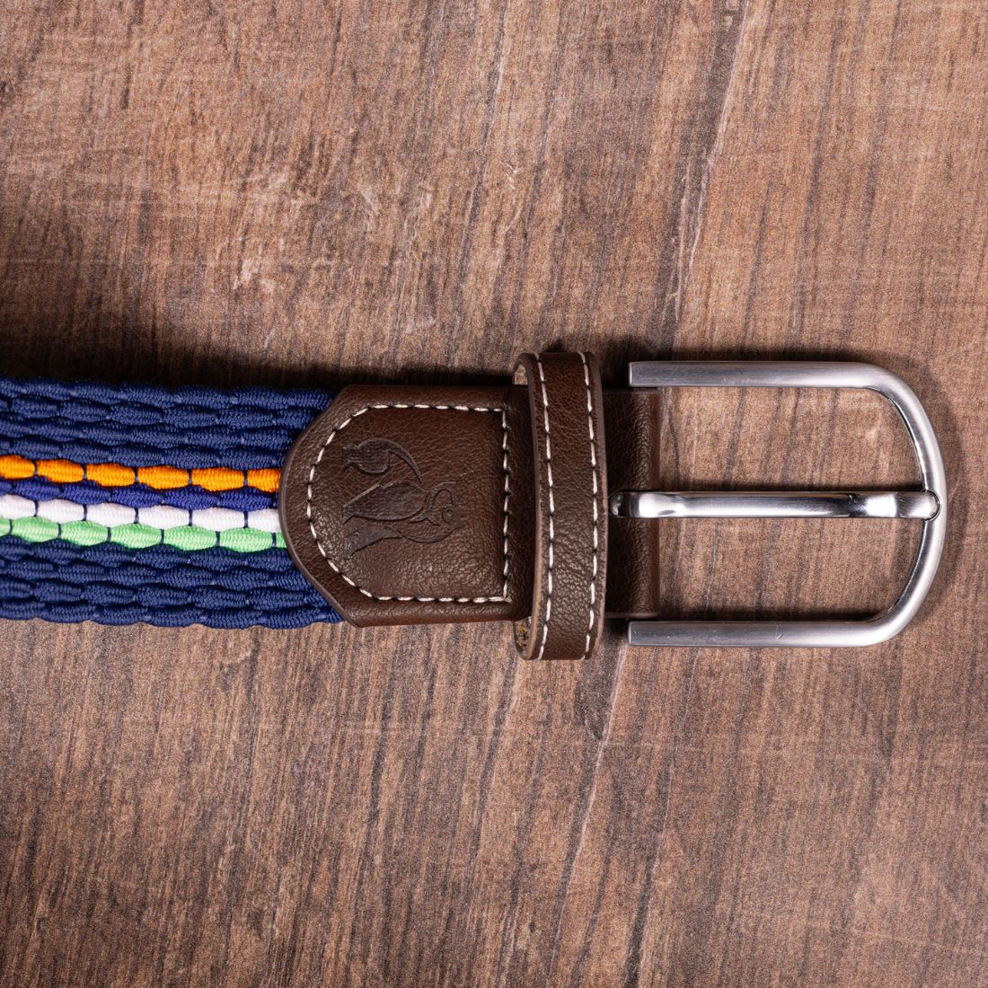 Woven Belt - Orange / Green Fine Stripe