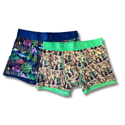 Bamboo Boxers 2 Pack - Marine & Savannah