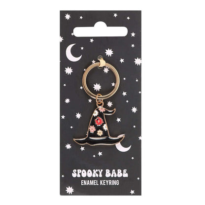 Gothic Gifts Spooky Babe Witch Hat Keyring