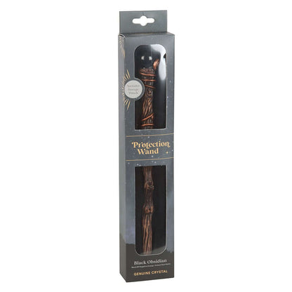 Gothic Gifts Black Obsidian Crystal Wand with Pouch