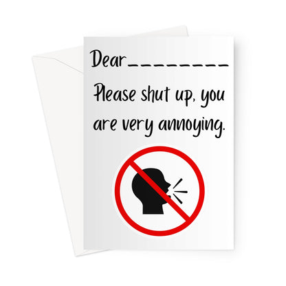 Please Shut Up Card