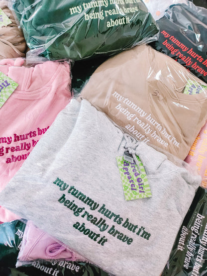 My Tummy Hurts embroidered sweatshirt