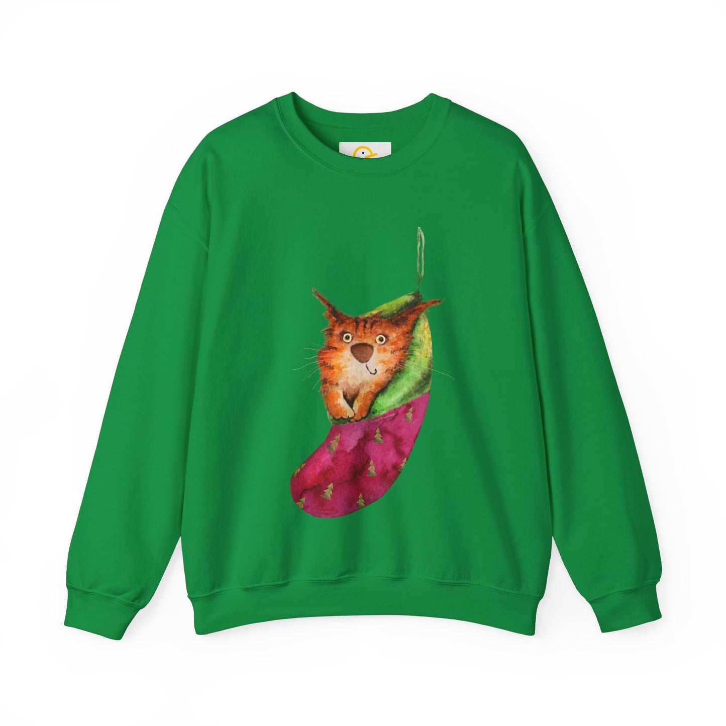 Christmas Sweatshirt: Cat in a Stocking