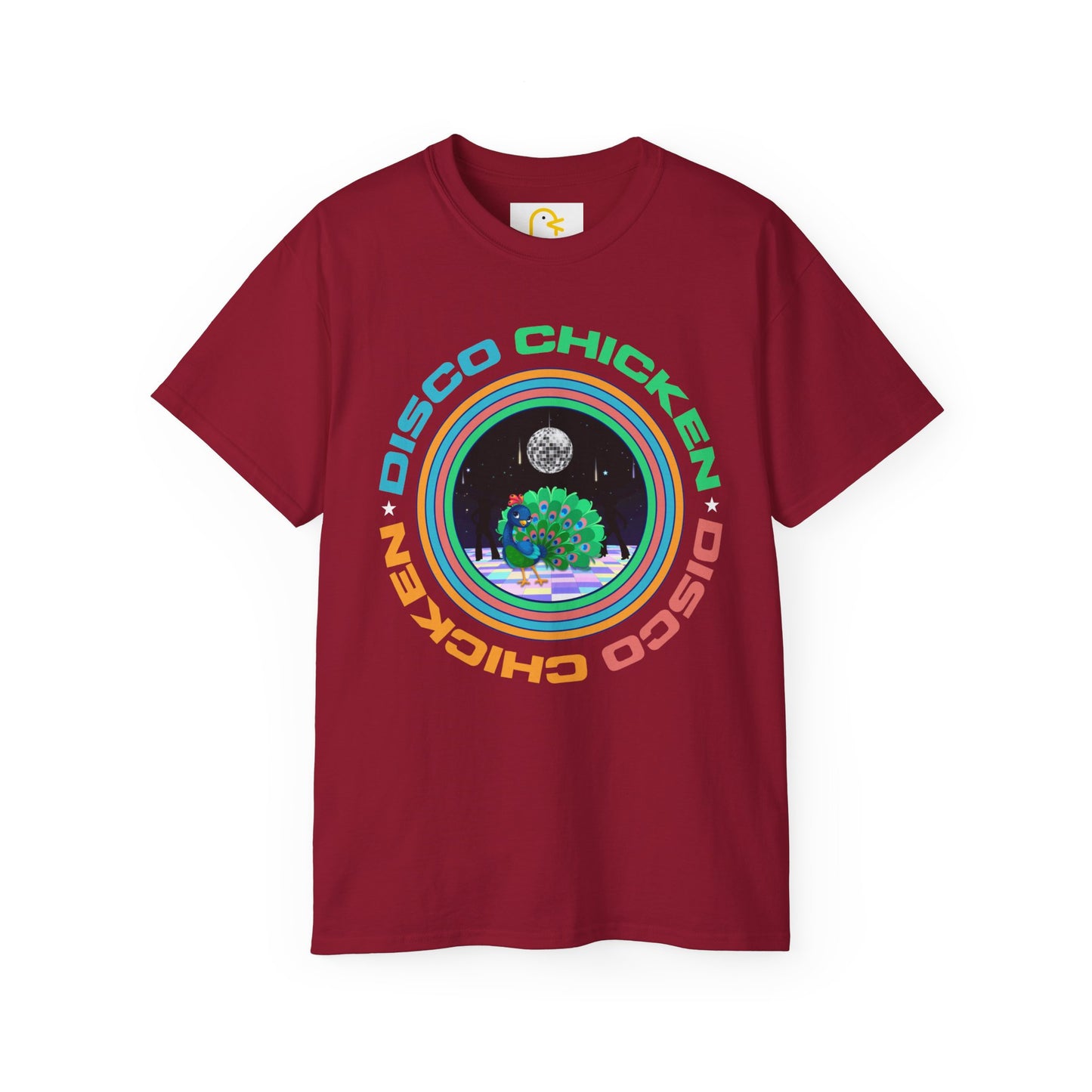 Peacock T-shirt: Disco Chicken