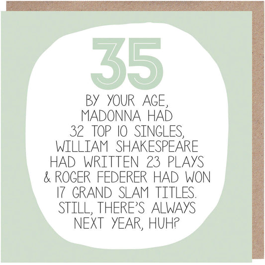 35th Birthday Card - By Your Age