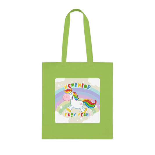 Unicorn Cotton Tote Bag: Ketamine Fuck Yeah!