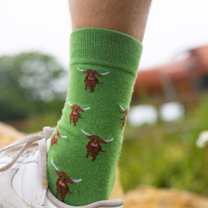 Highland Cow Bamboo Socks