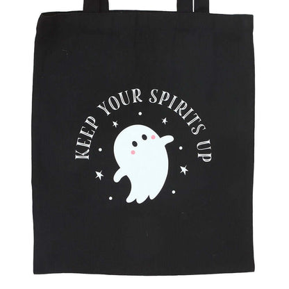 Gothic Gifts Keep Your Spirits Up Ghost Polycotton Tote Bag