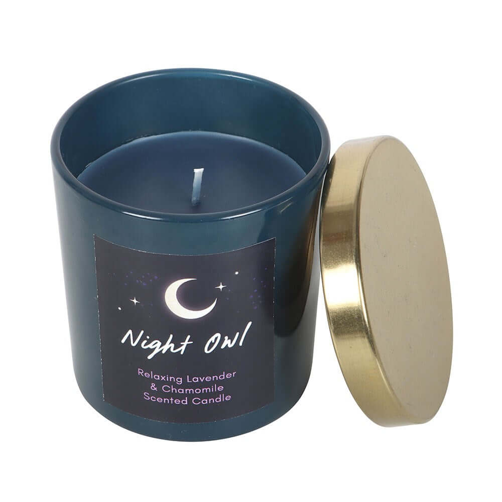 Gothic Gifts Night Owl Relaxing Lavender & Chamomile Candle