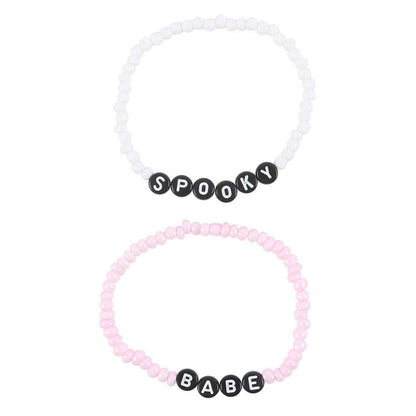 Gothic Gifts Spooky Babe Beaded Bracelet Set